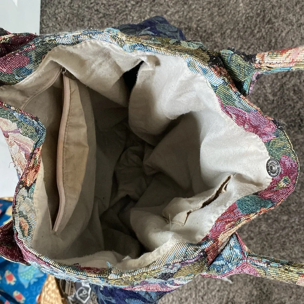 Blue tapestry bag - Picture 3 of 3